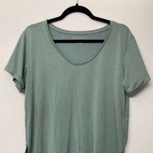 Sea foam Cuffed Sleeve Casual Tee